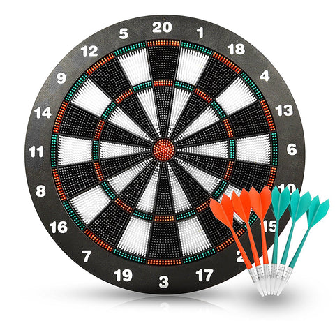 ActionDarts - Soft Tip Safety Darts and Dart Board - Great Games for Kids - Leisure Sport for Office