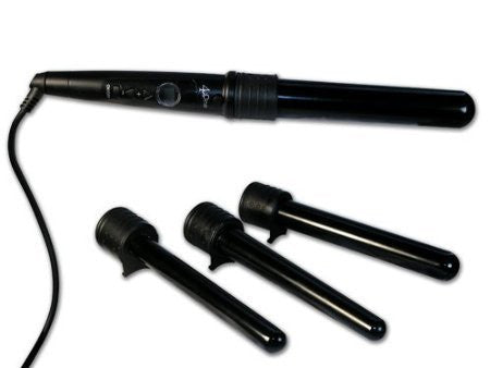 FAHRENHEIT 4 in One Curling Iron Set with Four Ceramic/Tourmaline Interchangeable Heads - Heat Resistant Glove and 140 - 430 Degree Variable Temperature